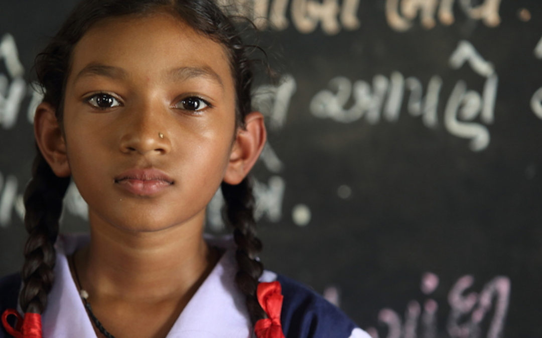 12-year-old Akshaya Patra beneficiary studying at our partner school in Hubli, Karnataka